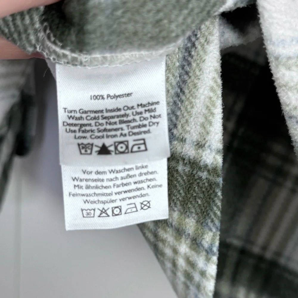 Eddie Bauer Men's L Fleece‎ Plaid Shacket Outdoor Cabin Fleece Shirt Jacket